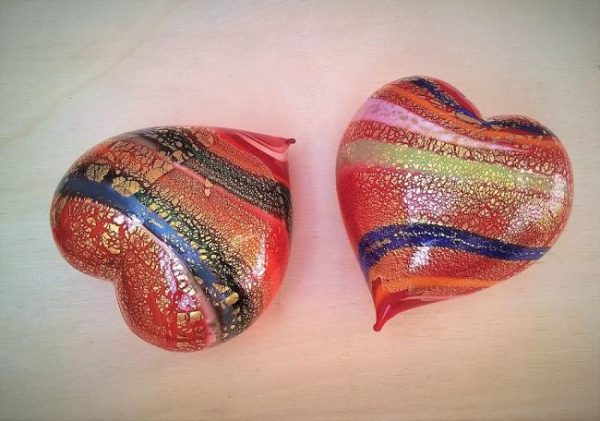 Murano striped heart