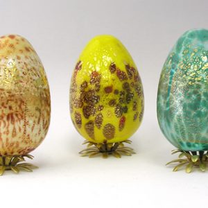 Large egg with coloured spots