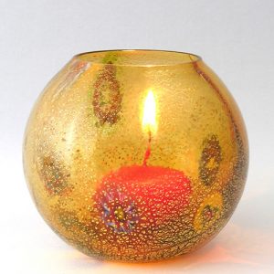 Clear candle holder & murrine