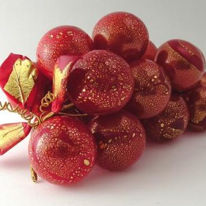 Blown glass grape/red matte colour
